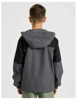 Bauhaus Wind Breaker Jacket in Charcoal and Black