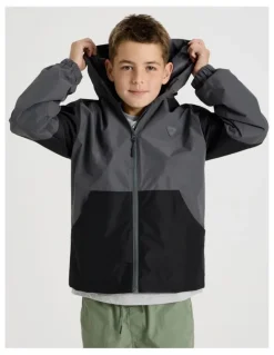 Bauhaus Wind Breaker Jacket in Charcoal and Black