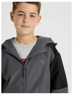 Bauhaus Wind Breaker Jacket in Charcoal and Black