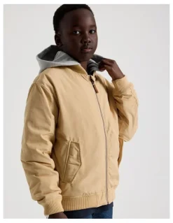 Bauhaus Woven Bomber Jacket in Tan