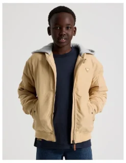 Bauhaus Woven Bomber Jacket in Tan