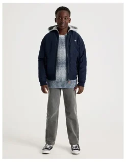 Bauhaus Woven Bomber Jacket in Navy