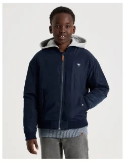 Bauhaus Woven Bomber Jacket in Navy