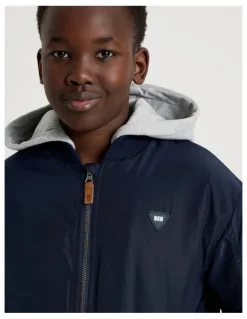 Bauhaus Woven Bomber Jacket in Navy