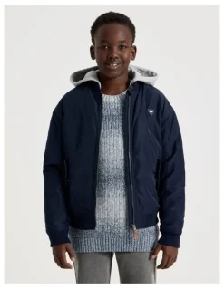 Bauhaus Woven Bomber Jacket in Navy