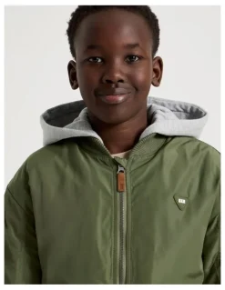 Bauhaus Woven Bomber Jacket in Khaki