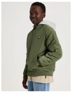 Bauhaus Woven Bomber Jacket in Khaki
