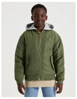 Bauhaus Woven Bomber Jacket in Khaki