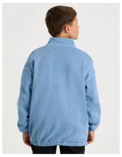 Bauhaus 1/4 Zip Sweat Top in Blue