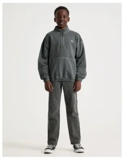 Bauhaus 1/4 Zip Sweat Top in Charcoal