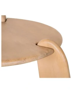 Bay Gallery Furniture Bowen Indoor Round Timber Side Table