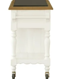 Bay Gallery Furniture Leura Belle Kitchen Island Bench in Brushed with Natural Timber Top
