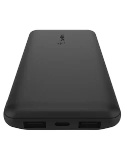Belkin BOOST CHARGE 3-Port Power Bank 10K USB-A to USB-C Cable in Black
