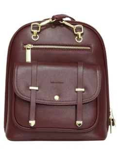 Belle & Bloom Ave Leather Backpack in Burgundy