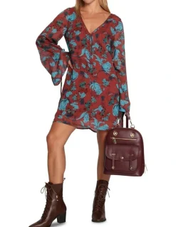 Belle & Bloom Ave Leather Backpack in Burgundy