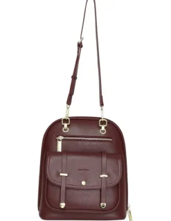 Belle & Bloom Ave Leather Backpack in Burgundy