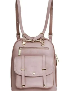 Belle & Bloom Ave Leather Backpack in Dusty Pink