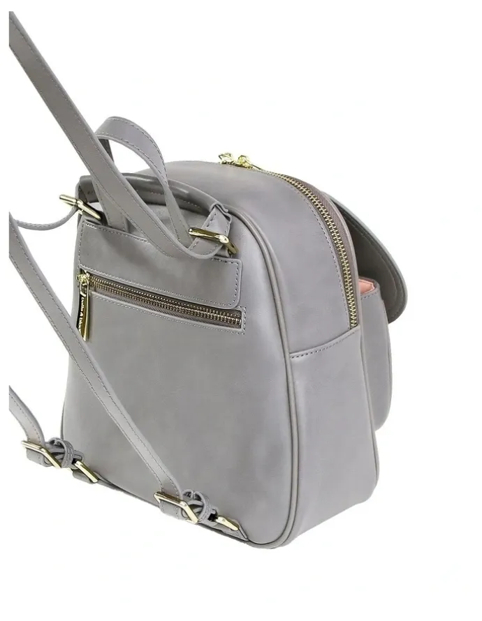 Belle & Bloom Camila Leather Backpack in Grey