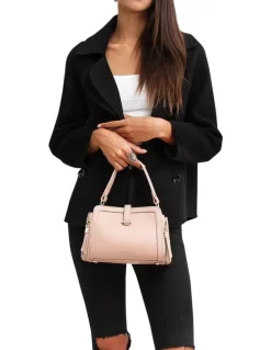 Belle & Bloom I'm Yours Black Wool Blend Peacoat in Black