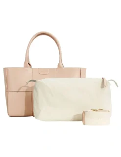 Belle & Bloom Long Way Home Woven Tote Bag in Light Brown