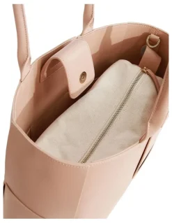 Belle & Bloom Long Way Home Woven Tote Bag in Light Brown