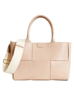 Belle & Bloom Long Way Home Woven Tote Bag in Light Brown