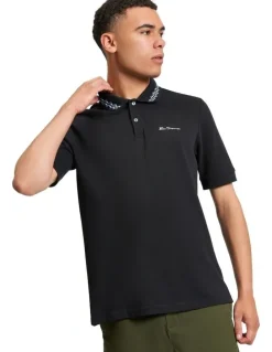 Ben Sherman Collar Interest Polo Shirt in Black