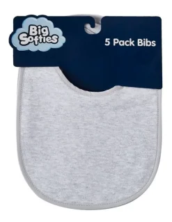 Big Softies Big Softies Bibs 5 Pack in Grey