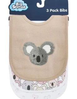 Big Softies Big Softies Boucle Bibs 3 Pack in Koala