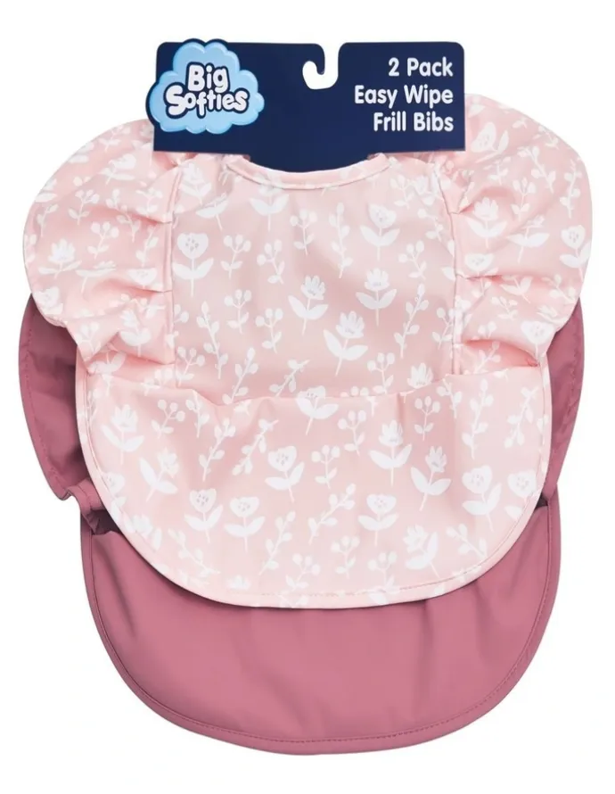 BigSofties Big Softies 2 Pack Recycled pouch bibs-wipe free