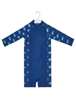 BigSofties Big Softies 2pc Swimsuit & Hat- Blue Whale
