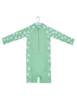 BigSofties Big Softies 2pc Swimsuit & Hat- Green starfish