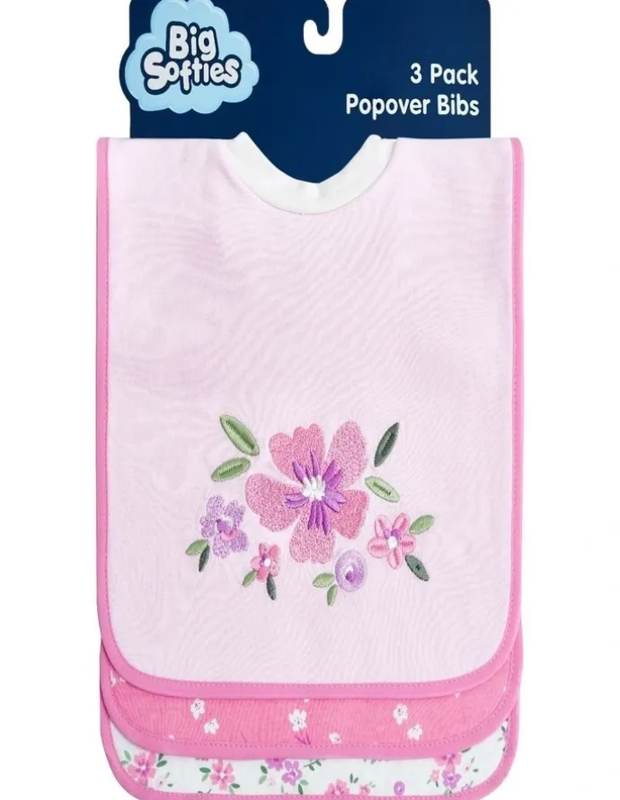 BigSofties Big Softies 3PK Ppopover Bibs Flower