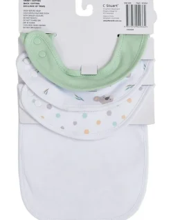 Big Softies Boucle Bibs 3 Pack in White/Green