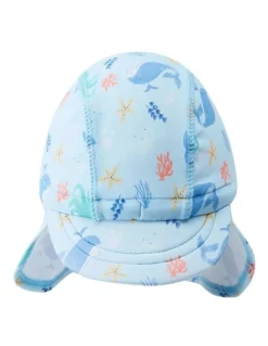 Big Softies Long Sleeve Rashie with Swim Hat-Whale in Light Blue