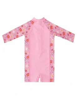 Big Softies Long Sleeve Rashie with Swim Hat-Starfish in Pink