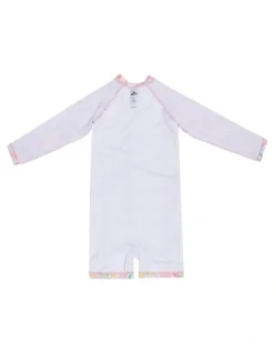 Big Softies Long Sleeve Rashie with Swim Hat-Fruits in Pink