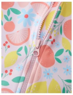 Big Softies Long Sleeve Rashie with Short And Hat Fruits in Baby Pink