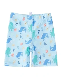 Big Softies Long Sleeve Rashie with Short And Hat Whale in Blue