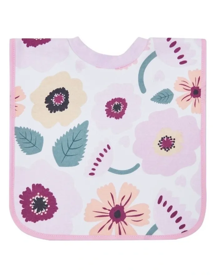 Big Softies Popover Bibs Flower 3 Pack in Pink