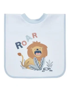 Big Softies Popover Bibs Lion 3 Pack in Blue