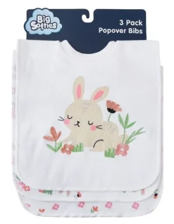 Big Softies Popover Bibs 3 Pack in White