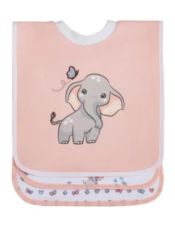 Big Softies Popover Bibs 3 Pack in Elephant