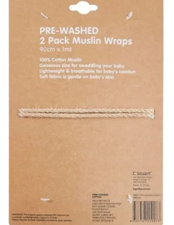 Big Softies Pre-washed Muslin Wraps 2 Pack in Blue
