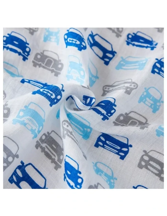 Big Softies Pre-washed Muslin Wraps 2 Pack in Blue