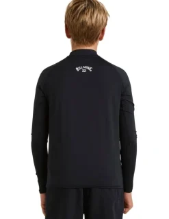 Billabong All Day Arch Rash Vest (8-16 Year) in Black