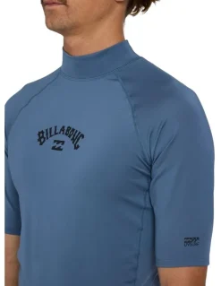 Billabong All Day Arch Short Sleeve Rash Vest Steel in Blue