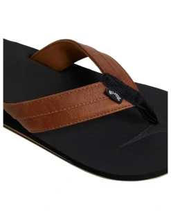 Billabong All Day Impact Thongs in Black/Tan