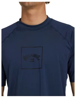 Billabong Boxed Arch Short Sleeve Rash Vest Dusty in Navy
