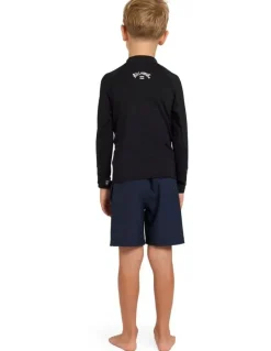 Billabong Boys 2-7 Groms All Day Arch Long Sleeve Rash Vest in Black